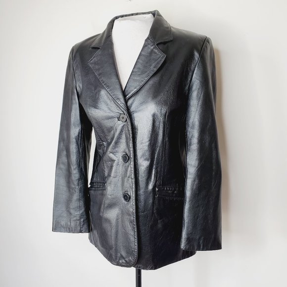 DANIER Genuine Leather Vintage 90's Black Jacket - Picture 4 of 10